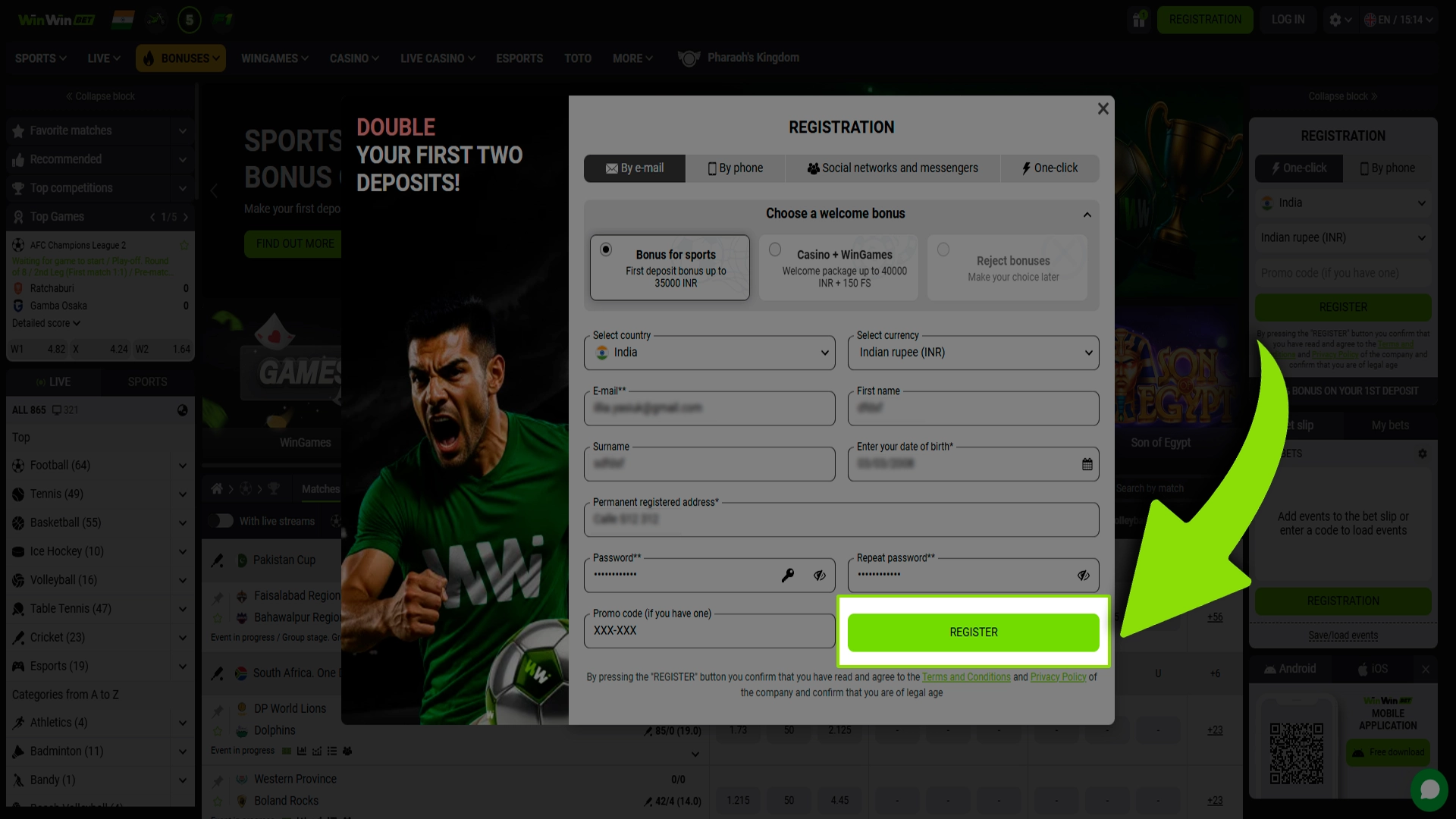 Confirm your data to finish Winwin registration successfully.