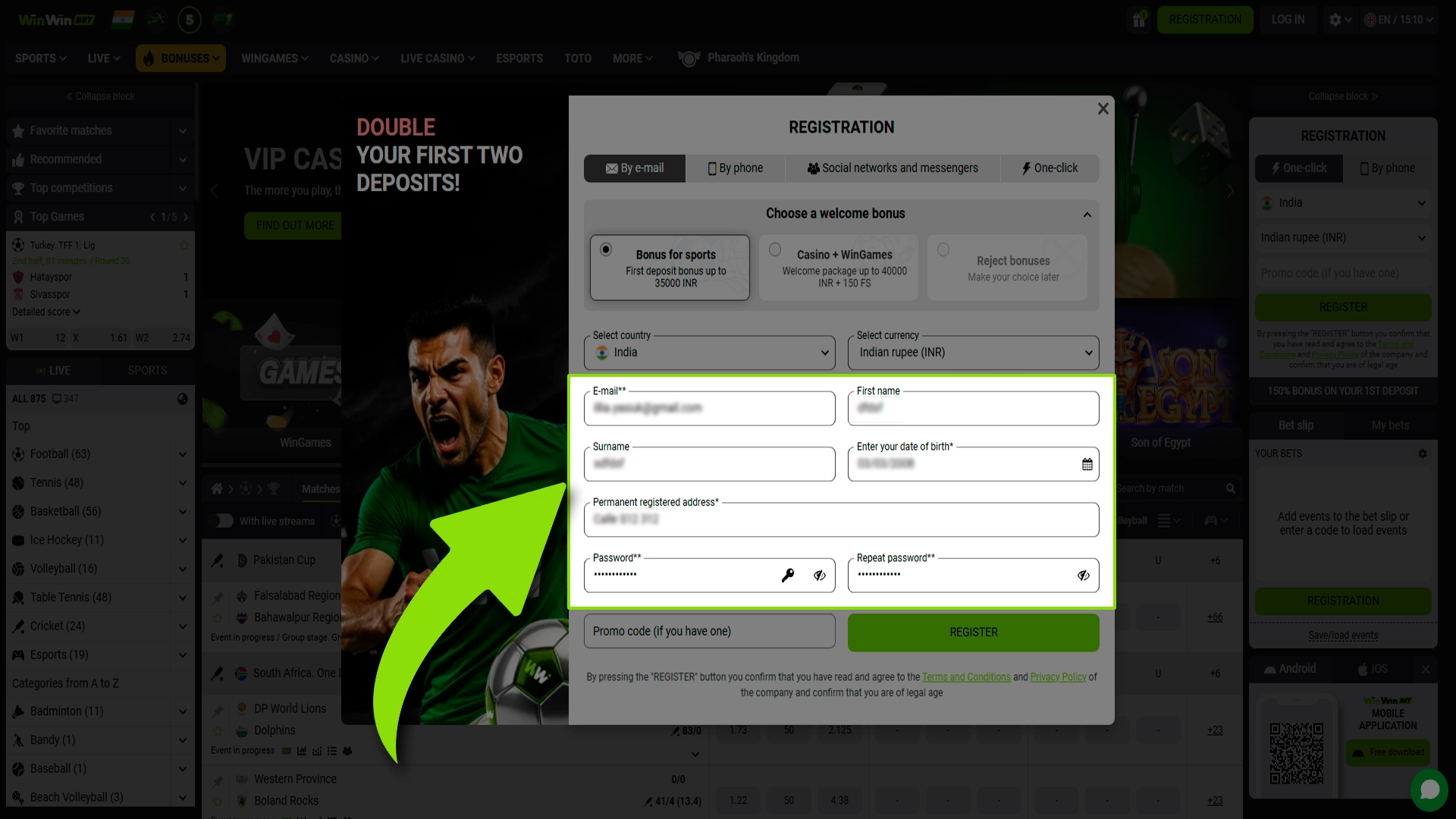 Complete your basic profile details for Winwin account security.